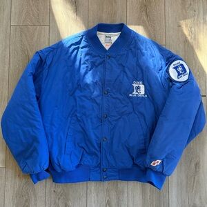 Vintage 90s Duke Blue Devils Swingster Bomber Jacket Button Quilted XL Embroider